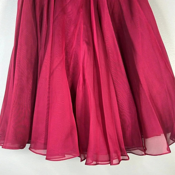 Sherri Hill Two-Piece Ruby Beaded Bodice & Organza Skirt - Size 0 - EUC - Picture 14 of 16